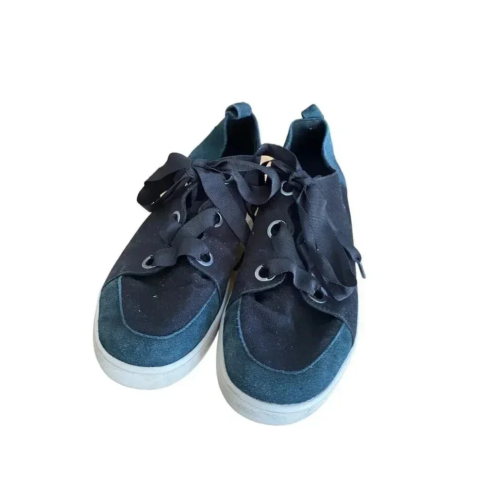 Koolaburra by UGG Women's Black Ribbon Lace Up Penley Canvas Sneaker Size 11